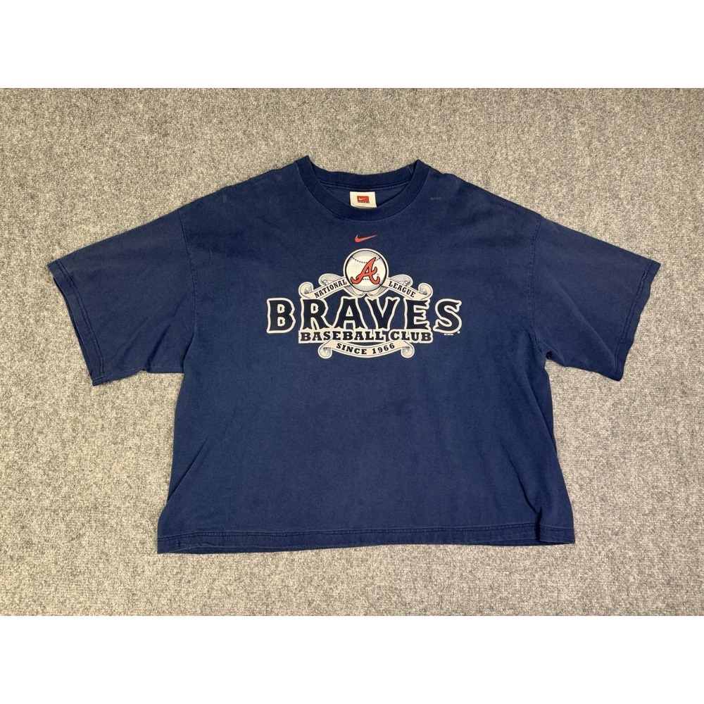 Vintage Y2K Nike Atlanta Braves MLB T-Shirt Women's Size XL Blue